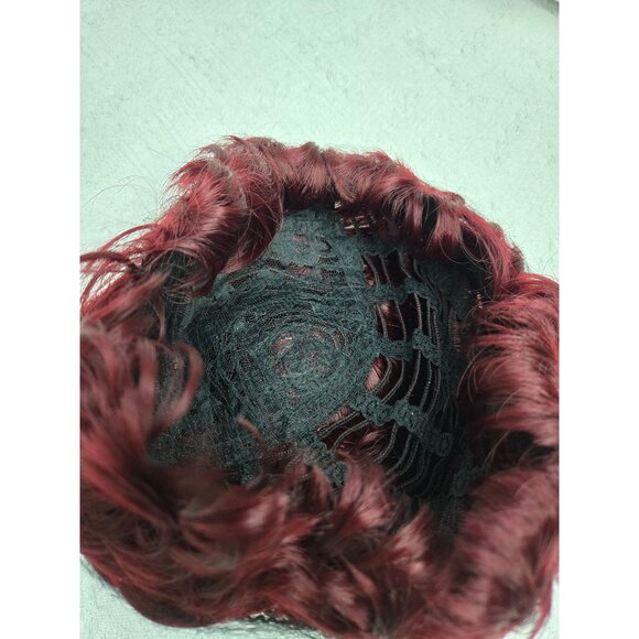 Short Layered Burgundy Wig With Accessories - Picture 6 of 6